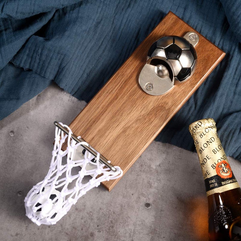 Arola Soccer Bottle Opener with Cap Collector Catcher,Magnetic Refrigerator Paste Bottle Openerï¼ŒIdeal Gift for Soccer Fans and Beer Lovers, Use as Bar Decoration - Image 2